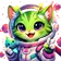Vibrant geometric fox avatar with colorful shapes